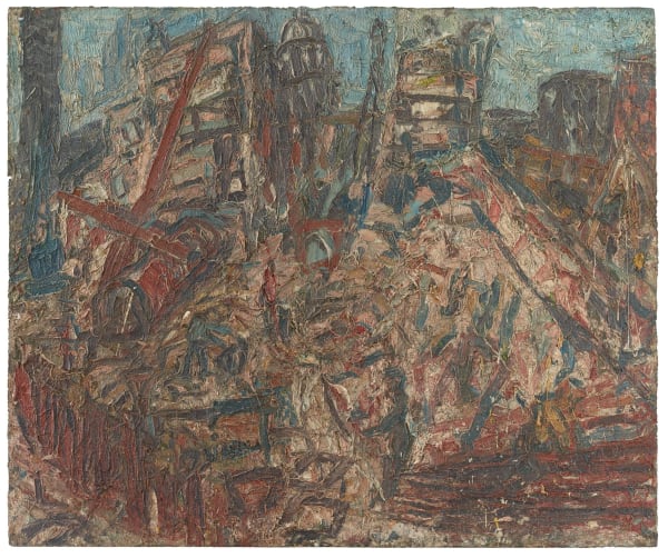 Leon Kossoff Demolition of YMCA Building No.3, Spring, 1971 oil on board 153 x 183.5 cm