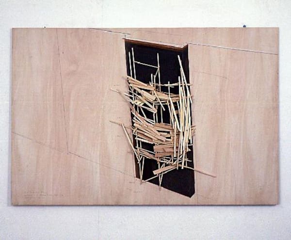 Tadashi Kawamata Maquette for Annely Juda Fine Art No.3, 1990 plywood, balsa, acrylic colour, glue, pencil 81 x 122 x 7 cm 31.9 x 48 x 2.8 in