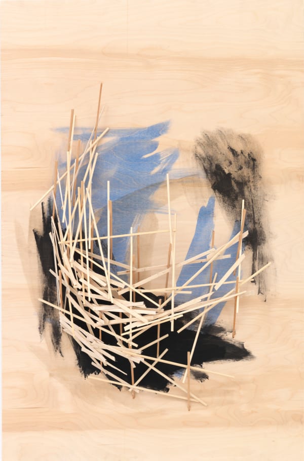 Tadashi Kawamata Building Plan no. 28, 2025 paint, glue, balsa wood on plywood 122 x 80 x 15.5 cm