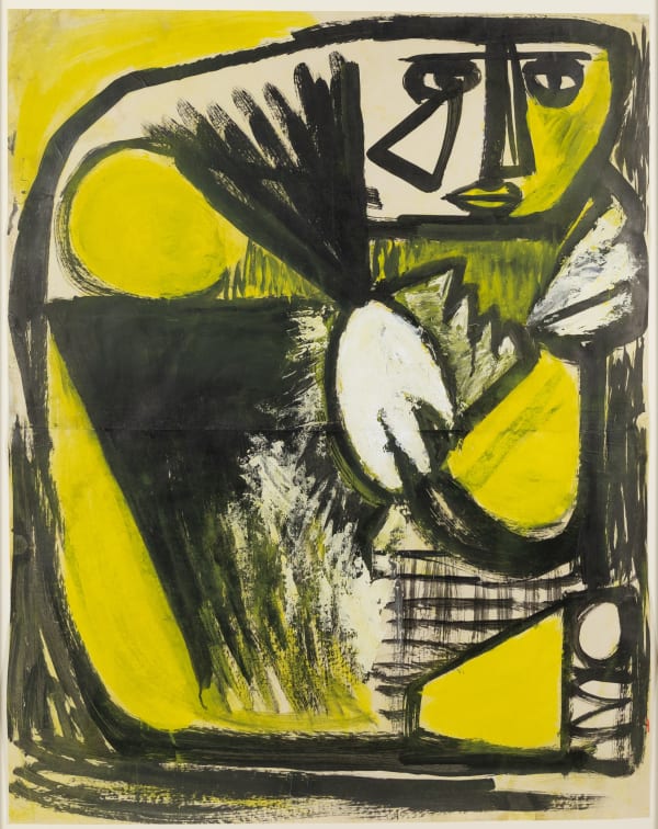 Anthony Caro Figure, 1955-56 brush, ink and paint on newsprint (two parts) 110.8 x 88.8 cm