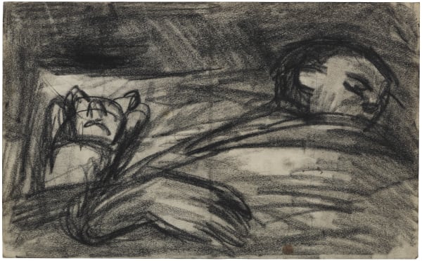 Leon Kossoff David and Teddy, c.1957 charcoal on canvas 20.4 x 33 cm