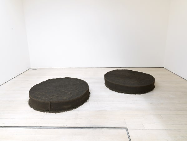 Hannah Walton Gather to Loose (one tonne), conceived 2020 One tonne of soil 2 x 120cm diameter x 12cm height