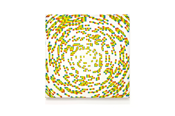 François Morellet, 5 Impressions décalées: Bleu, Vert, Jaune, Orange et Rouge, 1969