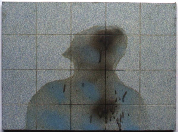 Prunella Clough Subway: Figure Passing 4, 1981 cellulose paint & formica on board 37.5 x 51 cm