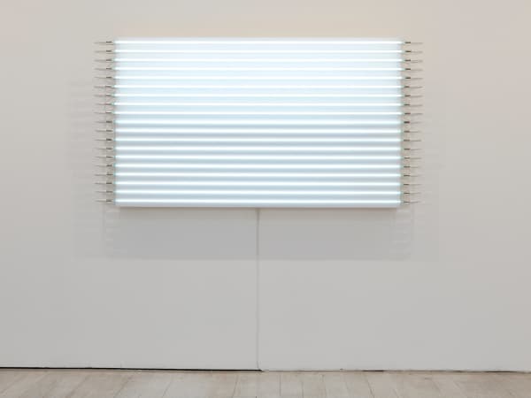 François Morellet 100 Marine, 2011 White neon tubes and acrylic on wood, edition 1 of 3 79 x 188 x 15 cm (panel 97 x 162 cm)