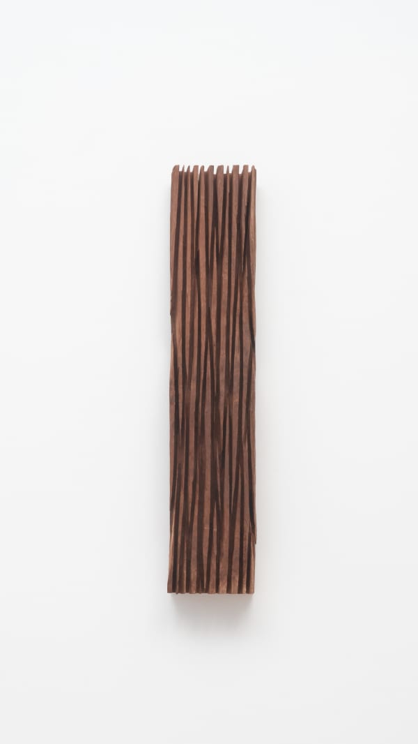 David Nash Wall Sheave, 2023 Red Gum 84 x 17 x 10 cm