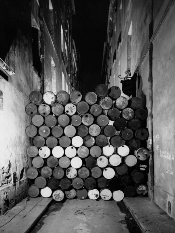 Christo, Wall of Oil Barrels - The Iron Curtain, Rue Visconti, Paris, 1961-62