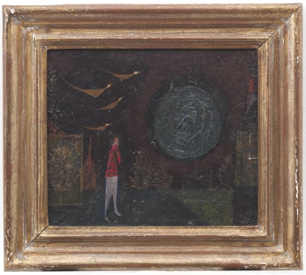 Alan Reynolds The Poet Goes Poaching, 1951 oil on board 23.5 x 27.5 cm