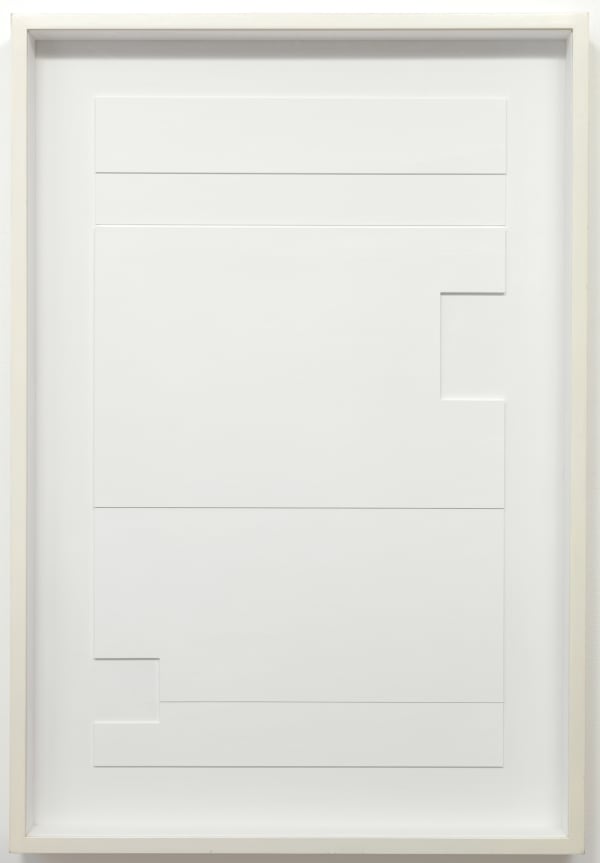 Alan Reynolds Structures-Group III (24) 2/3 scale, 1993 prepared card on wood base 92.5 x 62.5 x 0.7 cm