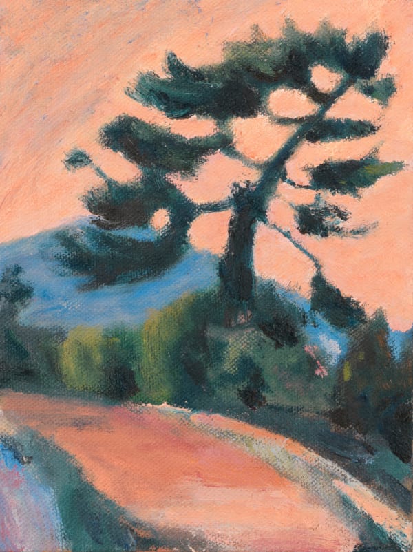 Sammi Lynch Bending Trees, 2024 oil on canvas, mounted on wooden panel 20 x 15 cm