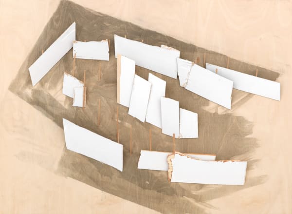 Tadashi Kawamata Plan for Demolition at Annely Juda Gallery no. 3, 2025 paint, glue, balsa wood on plywood 90 x 122 x 11.5 cm
