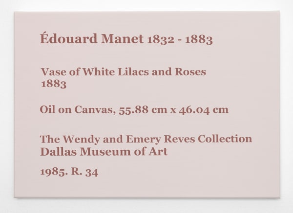 Dag Erik Elgin, La Collection Moderne (Manet Vase of White Lilacs and Roses 1883), 2022