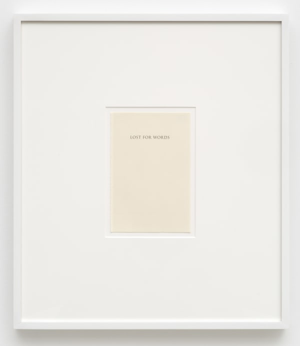 Matthew Higgs, LOST FOR WORDS, 2015