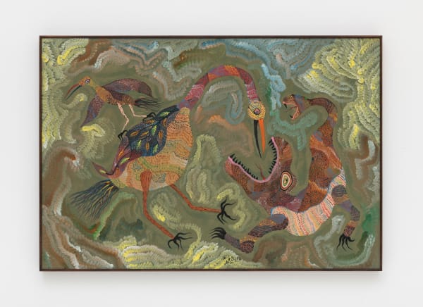 Chico da Silva (Francisco Domingos da Silva), Aves e lagarto de duas cabeças, 1964