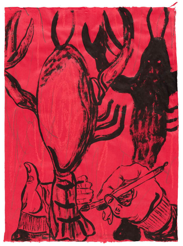 Tal R Drawing Lobster, 2023