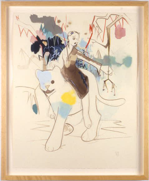 Ellen Berkenblit Woman on Panther Holding Star Branch, 2000