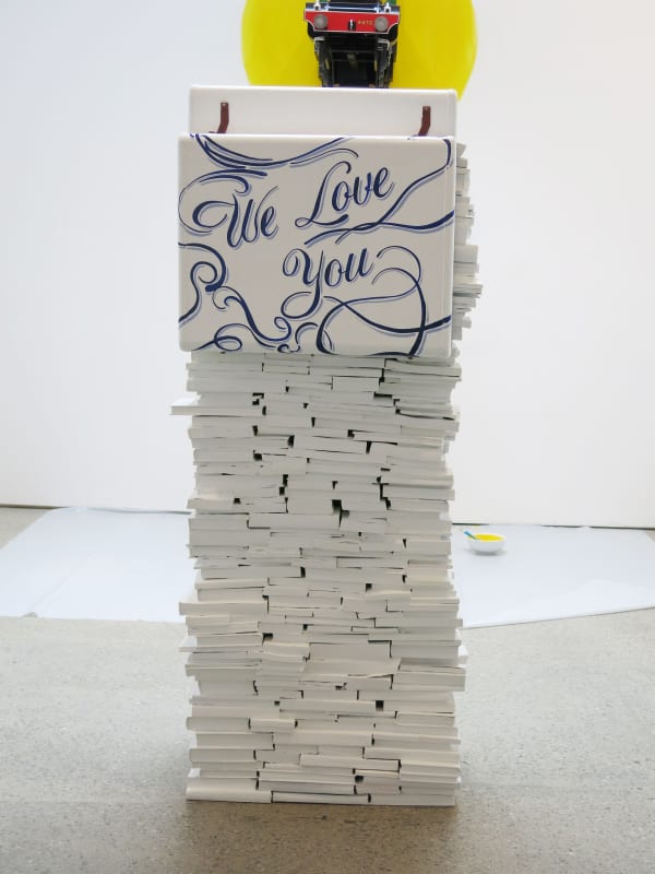 Jim Lambie Bookcase (We Love You), 2015