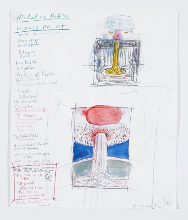 Nicole Eisenman The Bottom of the Spaghetti Doesn't Know the Top is Being Sucked Up, 2016
