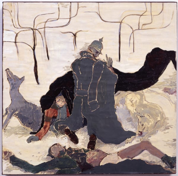 Kai Althoff Untitled (Scene in snow with dogs), 2001