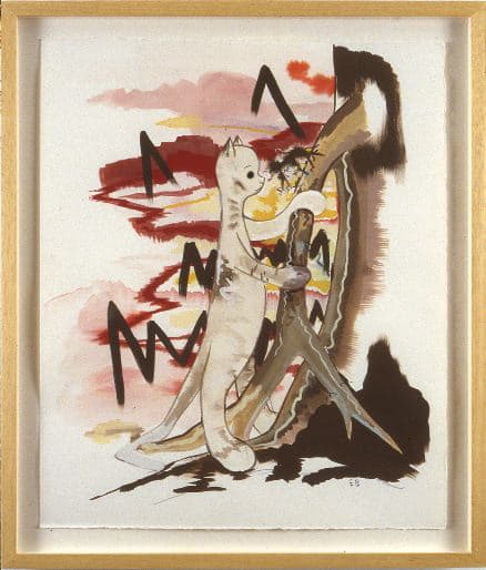 Ellen Berkenblit Upright Cat Peering into Distance (aka Cat vs. Furry Insect), 2000