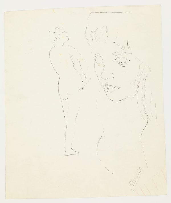 Andy Warhol Female Head With Full Figure, c. 1955
