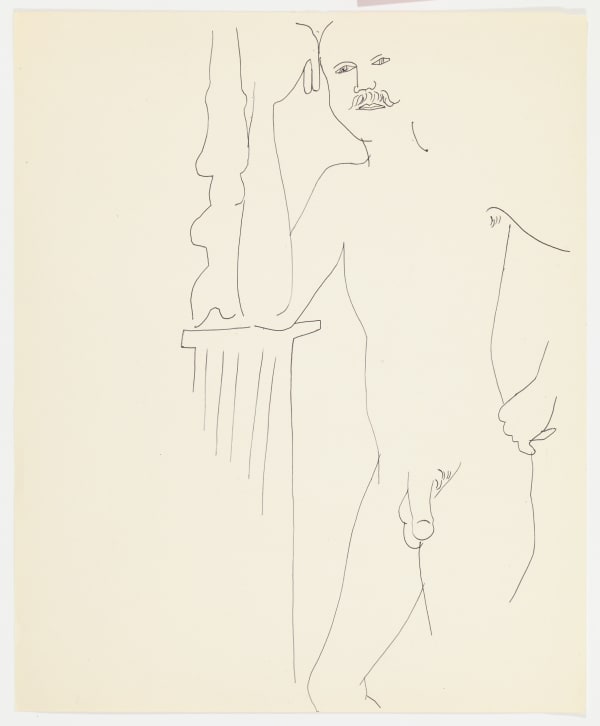 Andy Warhol Standing Male Nude Partial Figure, c. 1957