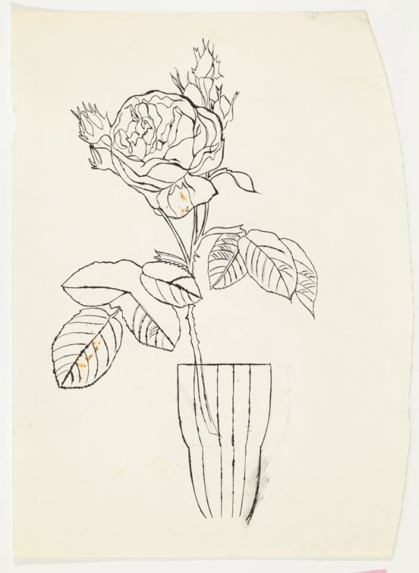 Andy Warhol Rose in Fluted Glass, ca. 1956