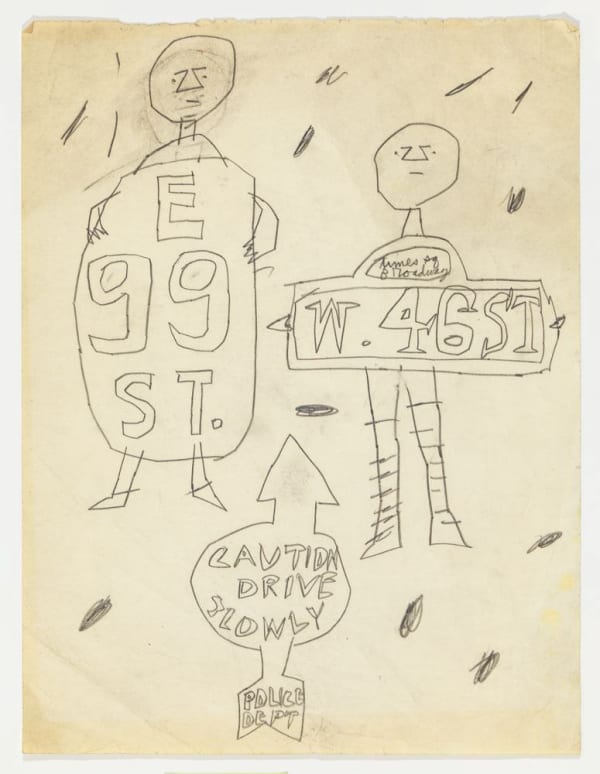 Andy Warhol Sprite Figures Holding Hand Signs, ca. 1950