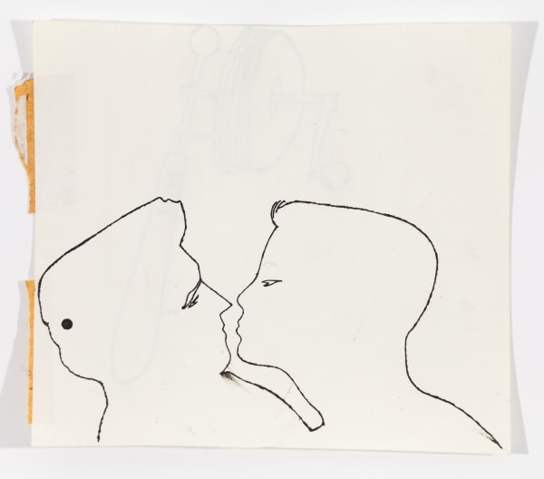 Andy Warhol Two Male Heads Face to Face, Outline, c. 1952