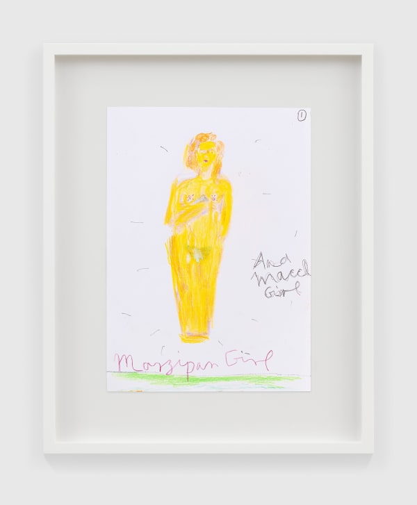 Rose Wylie Yellow Marzipan Girl, 2022