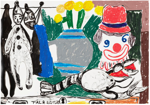 Tal R Lobster, Clown and Untitled Flowers, 2023