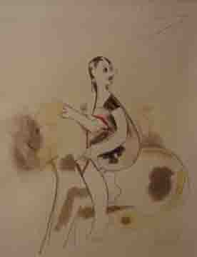 Ellen Berkenblit Woman on Lion with Brown Stain on Face, 2000