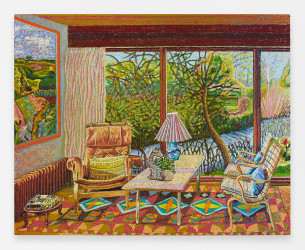 JJ Manford Creekside Interior with Manford Rug & Bonnard Poster (The Dipping Path), 2024
