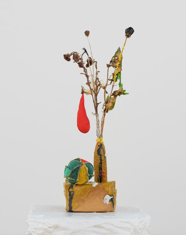 Artwork by Yuli Yamagata titled “Corn in butter Ikebana"