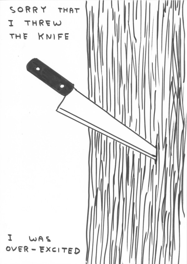 David Shrigley Untitled (Sorry I Threw That Knife), 2019