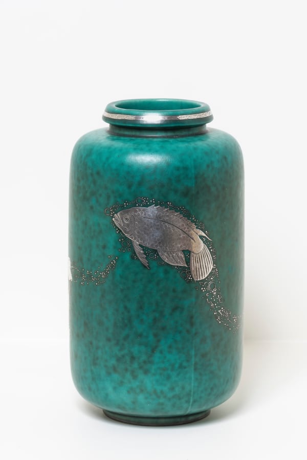 Wilhelm Kåge, Argenta Triple Fish vase, 1939