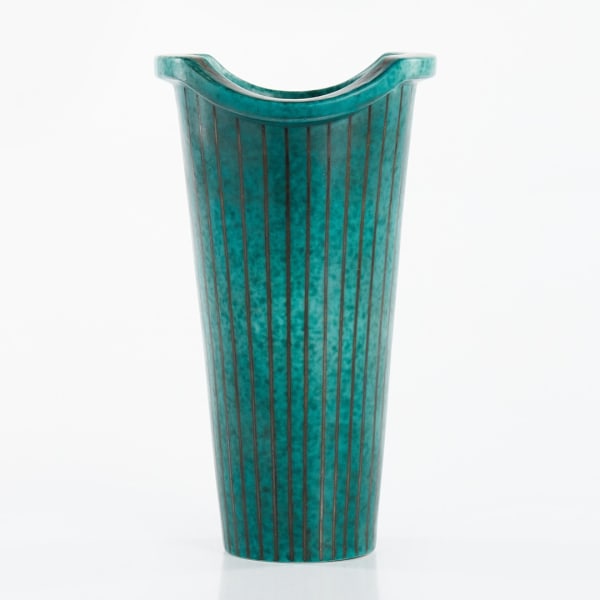 Wilhelm Kåge, Lined Argenta Vase, 1950's