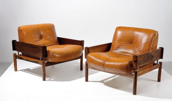 Percival Lafer, Pair of lounge chairs model MP-13, 1960's