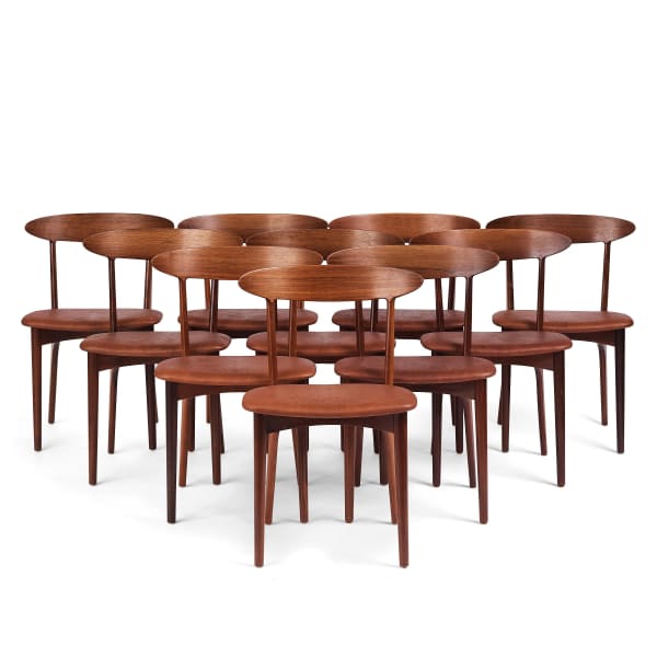 Kurt Østervig, Set of 10 Skagen #27 dining chairs, 1950's