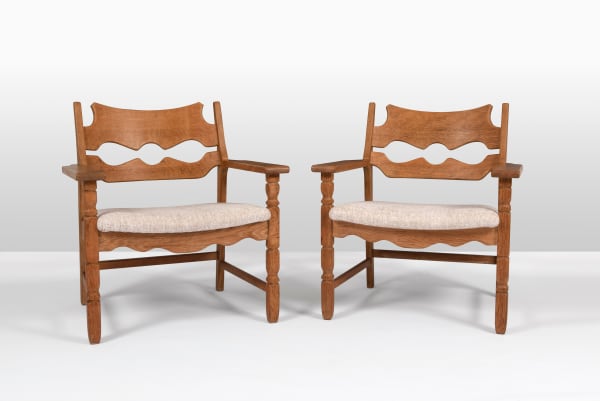 Henning Kjaernulf, Pair of Razorblade armchairs, 1960's
