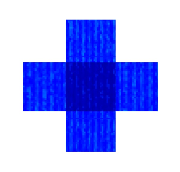 HWANG Gyutae, pixel: after Malevich-blue cross, 2018