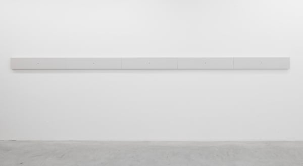 Matthew Feyld, Untitled (forty inch square divided into five equal parts, arranged as a horizontal line), 2019-2020