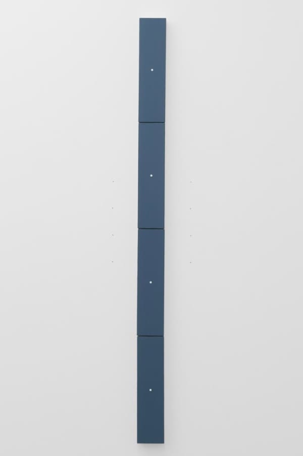 Matthew Feyld, Untitled (sixteen inch square divided into four equal parts, arranged as a vertical line), 2019-2020