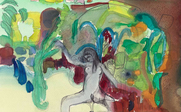 Untitled - Id: 217, c. 2008-2010 Watercolor, ink and pencil on heavyweight acid-free paper 6 x 9.5 in (15 x 24.5 cm)