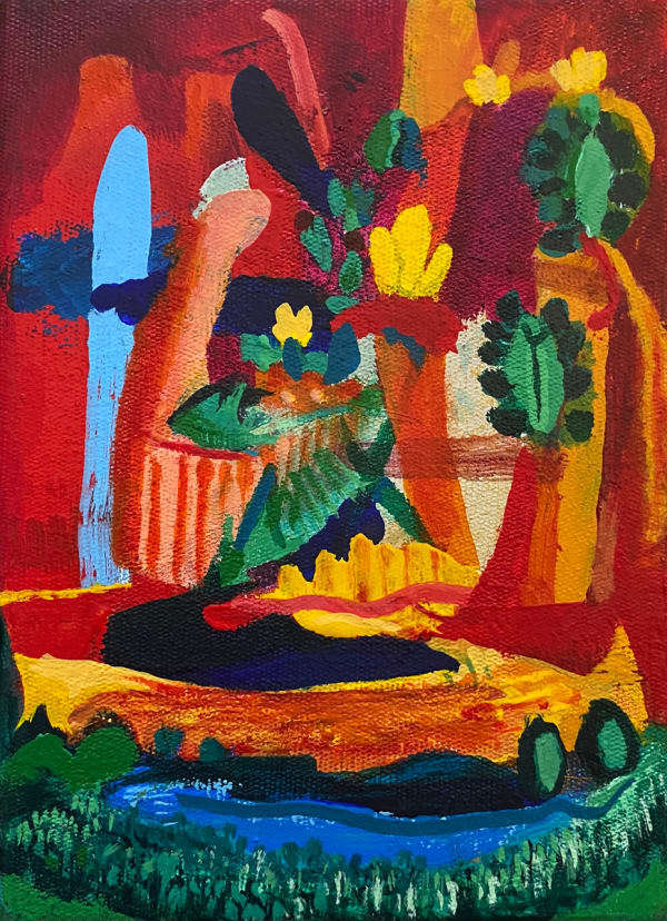 Lil' Hideaway, 2021 7 1/8 x 5 1/8 x 1 5/8 in 18 x 13 x 4 cm oil on canvas