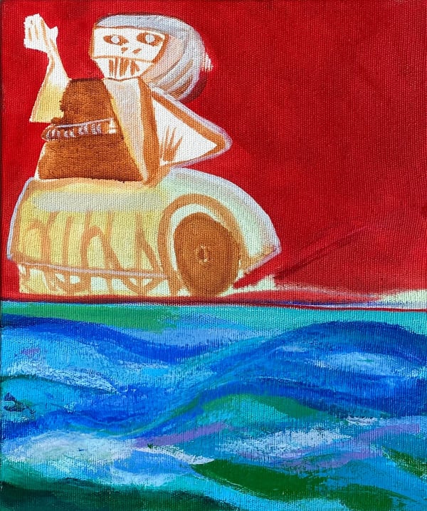 Rosie, 2020 8 1/4 x 9 7/8 x 1 5/8 in 21 x 25 x 4 cm oil on canvas