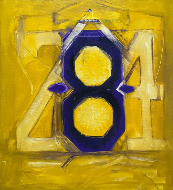 Infinite Evolution Of Self (Kobe Bryant), 2020 19 3/4 x 21 1/4 x 1 5/8 in 50 x 54 x 4 cm oil on canvas