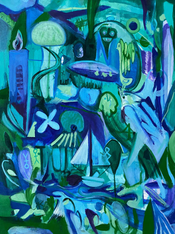 Bermuda Bathtub Spacetime, 2020 23 5/8 x 17 3/4 x 1 5/8 in 60 x 45 x 4 cm oil on canvas