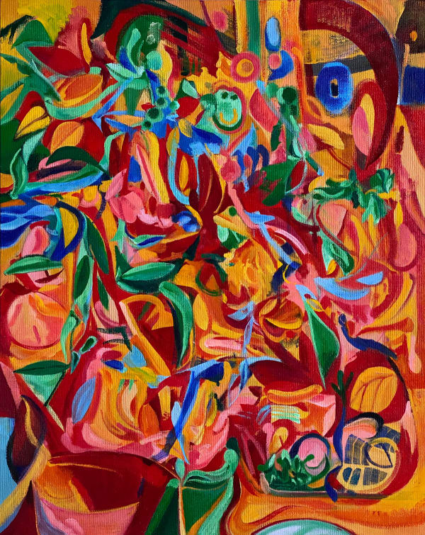 Let's Roll, 2021 19 3/4 x 15 3/4 x 1 5/8 in 50 x 40 x 4 cm oil on canvas