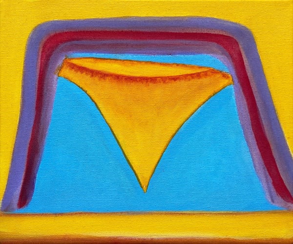 Pants On One Leg At A Time, 2020 8 1/4 x 9 7/8 x 1 5/8 in 21 x 25 x 4 cm oil on canvas